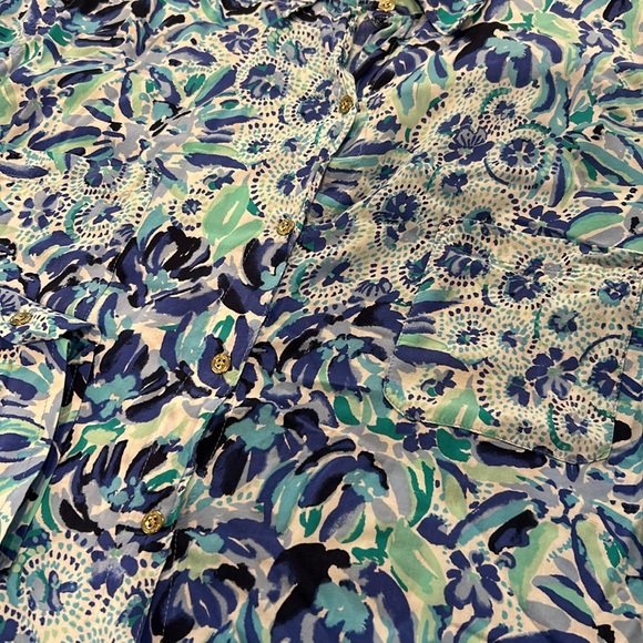 EUC Lilly Pulitzer Sea View Blouse size XL in High Maintenance print. - Picture 5 of 5